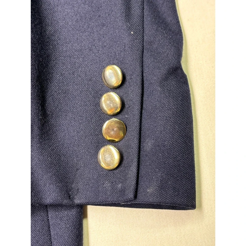 Alexandre London Navy Wool Blazer Gold‎ Buttons Personally Tailored Sylvester 52